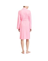 Lyst - Ralph Lauren Piqué Shawl-collar Robe in Pink Gallery